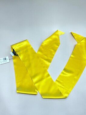 BCBGMaxAzria 100% Heavy Silk Sash Scarf Bright Yellow NWT 76" by 4.5"